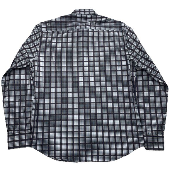 Bugatchi Mens Windowpane Plaid Long Sleeve Button Up Blue Brown- M - Picture 3 of 15